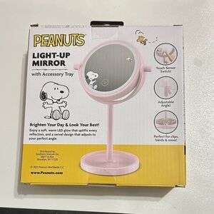 Peanuts Pink Light-Up Mirror with Tray
